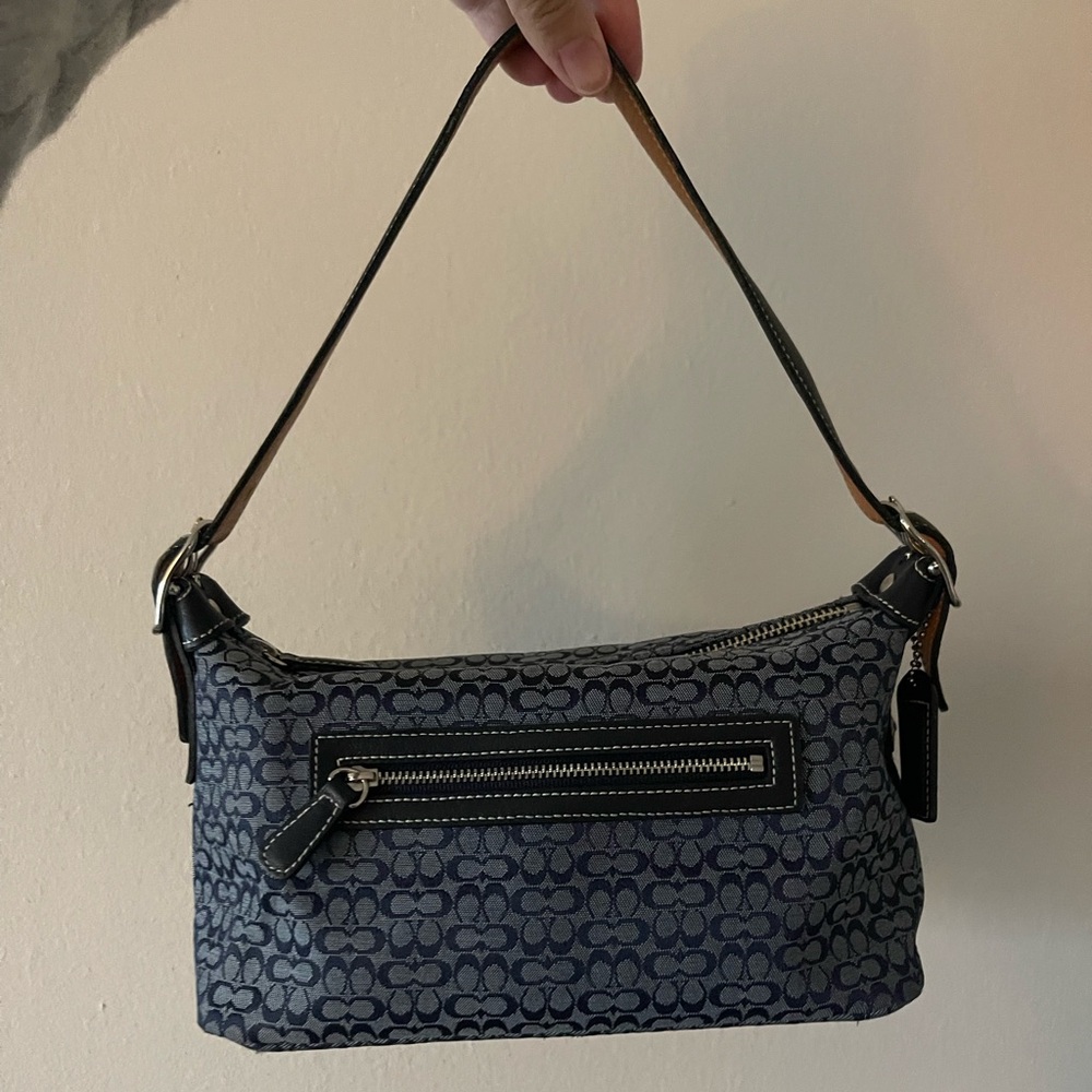 Coach Navy Signature Shoulder Bag